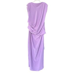 ASOS DESIGN Tall High Neck Drapey Pleated Midi Dress in Grape Size 16Tall NWT